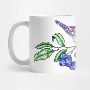 Watercolor blue jay with berries Mug